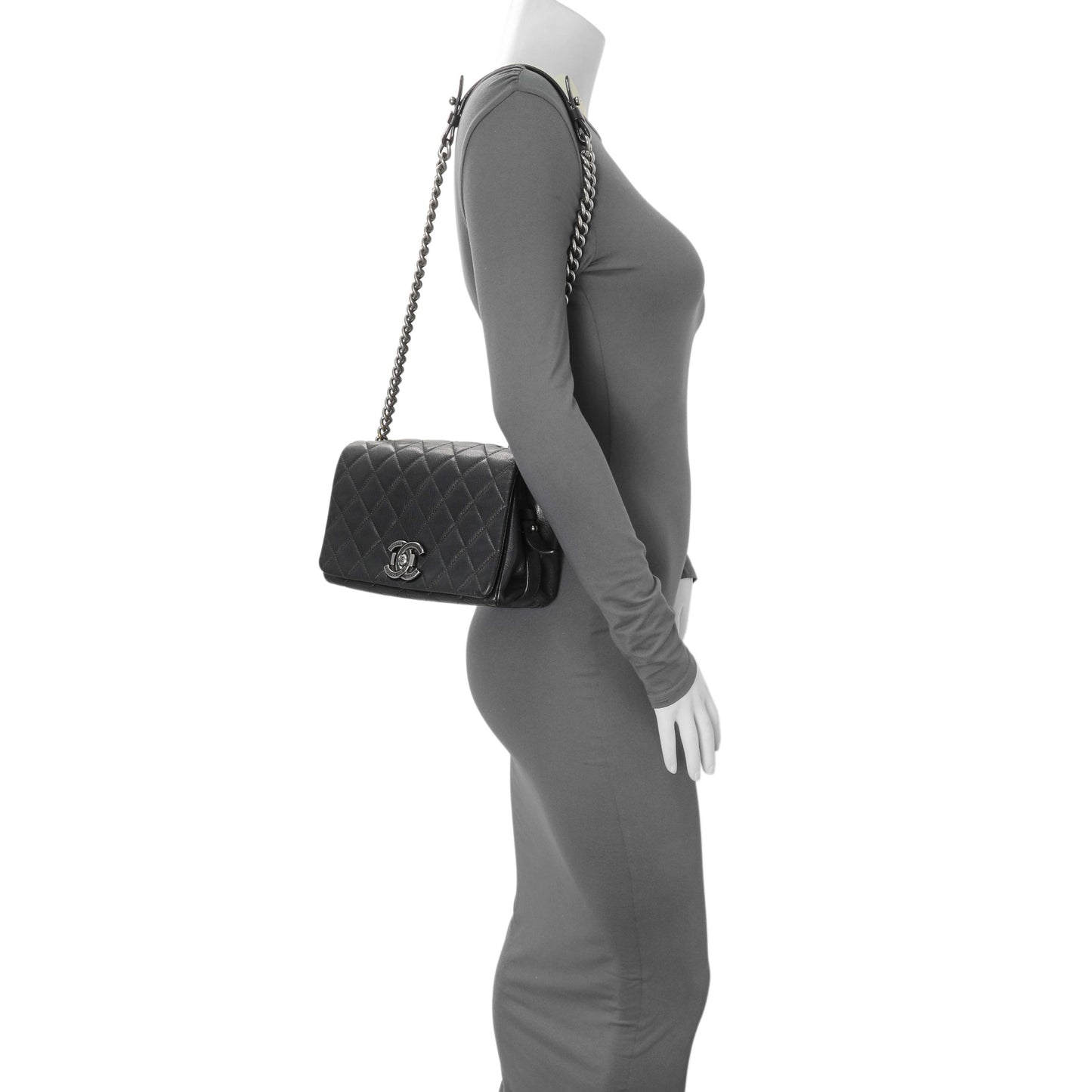 Exclusive Chanel Black Calfskin Mumbai Flap Bag — Alternate View 13