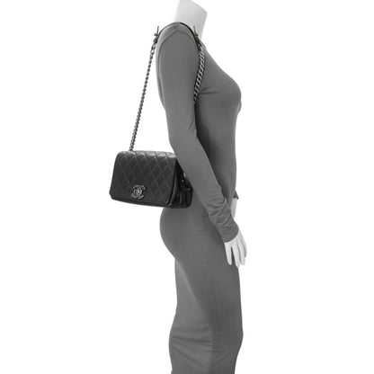 Exclusive Chanel Black Calfskin Mumbai Flap Bag — Alternate View 13