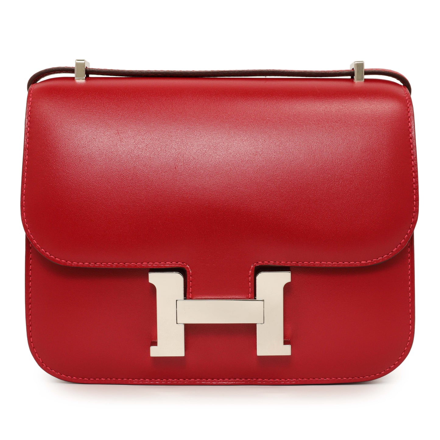 Exclusive Hermes Rouge Vif Tadelakt Constance 18 — Side View