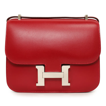 Exclusive Hermes Rouge Vif Tadelakt Constance 18 — Side View