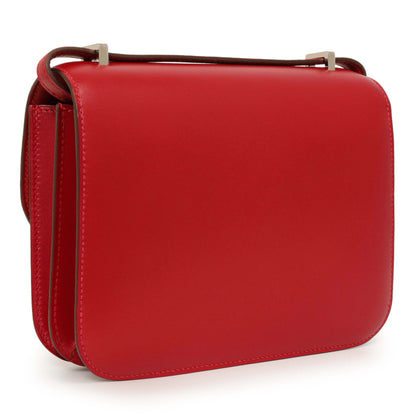 Exclusive Hermes Rouge Vif Tadelakt Constance 18 — Back View