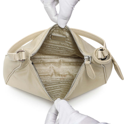 Exclusive Prada Beige Re-Nylon Saffiano Mini Re-Edition 2005 — Top View