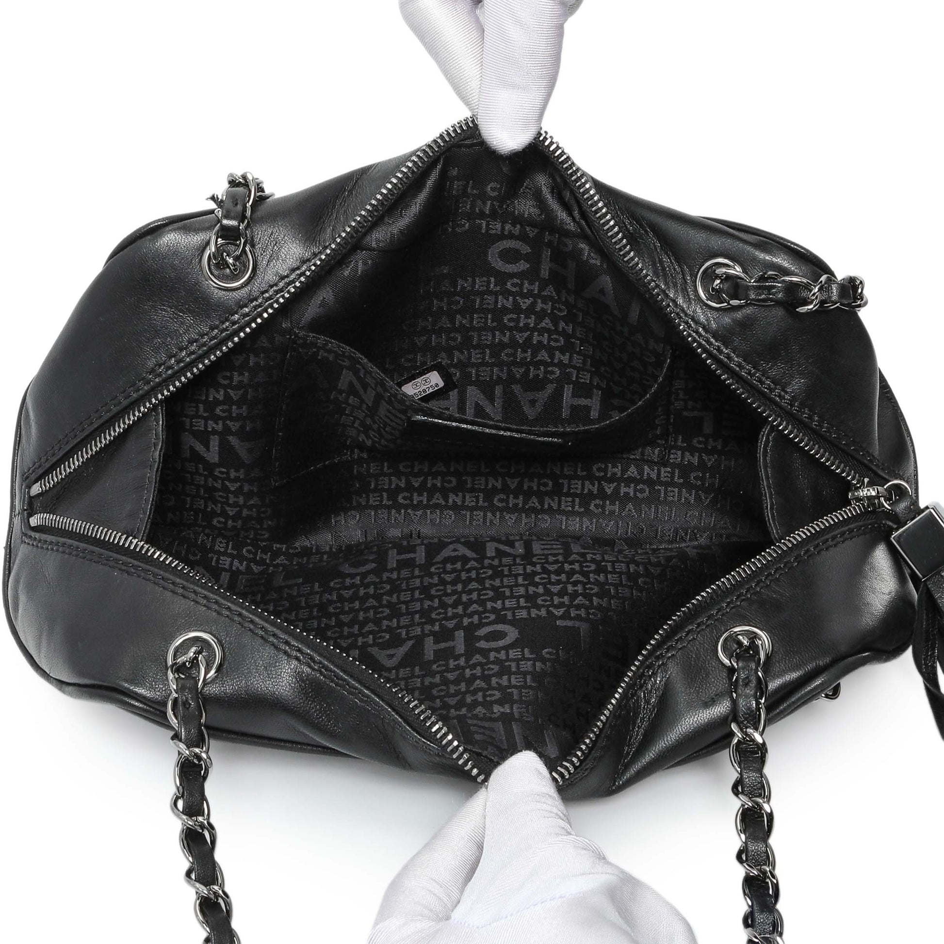 Exclusive Chanel Black Lambskin Lax Tassel Shoulder Bag — Alternate View 8