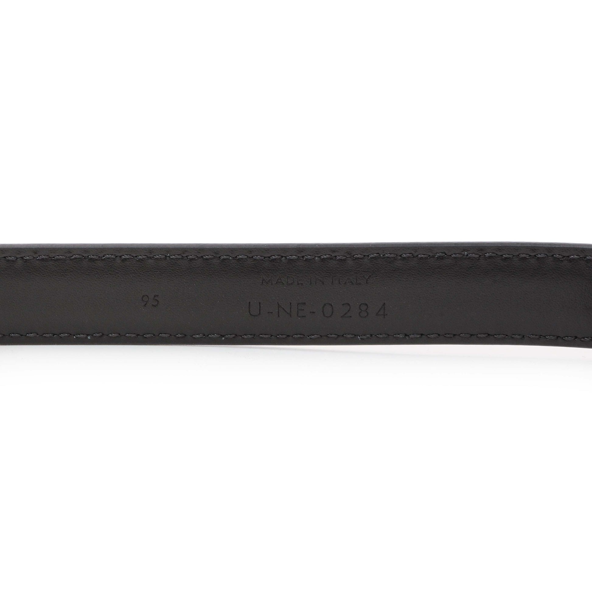 Exclusive Celine Black Box Calfskin Triomphe Belt — Top View