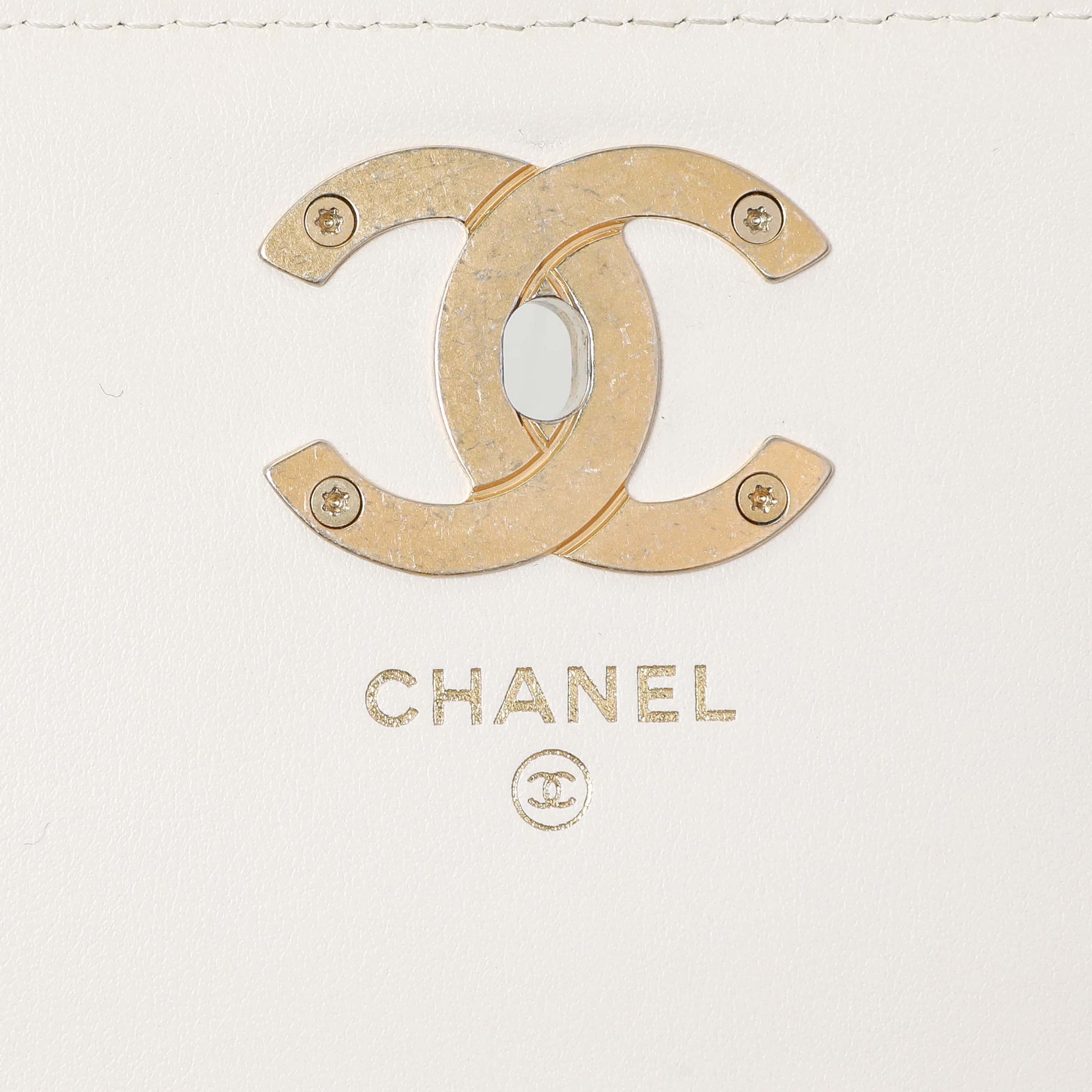 Exclusive Chanel White Quilted Caviar Camellia Chain Flap — Alternate View 9