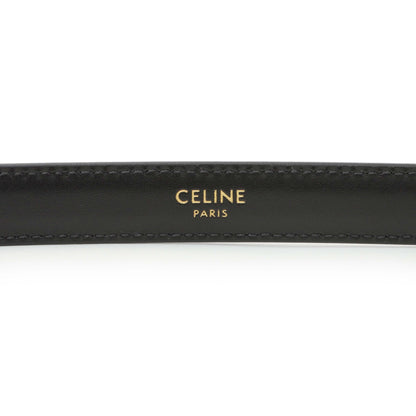 Exclusive Celine Black Box Calfskin Triomphe Belt — Back View