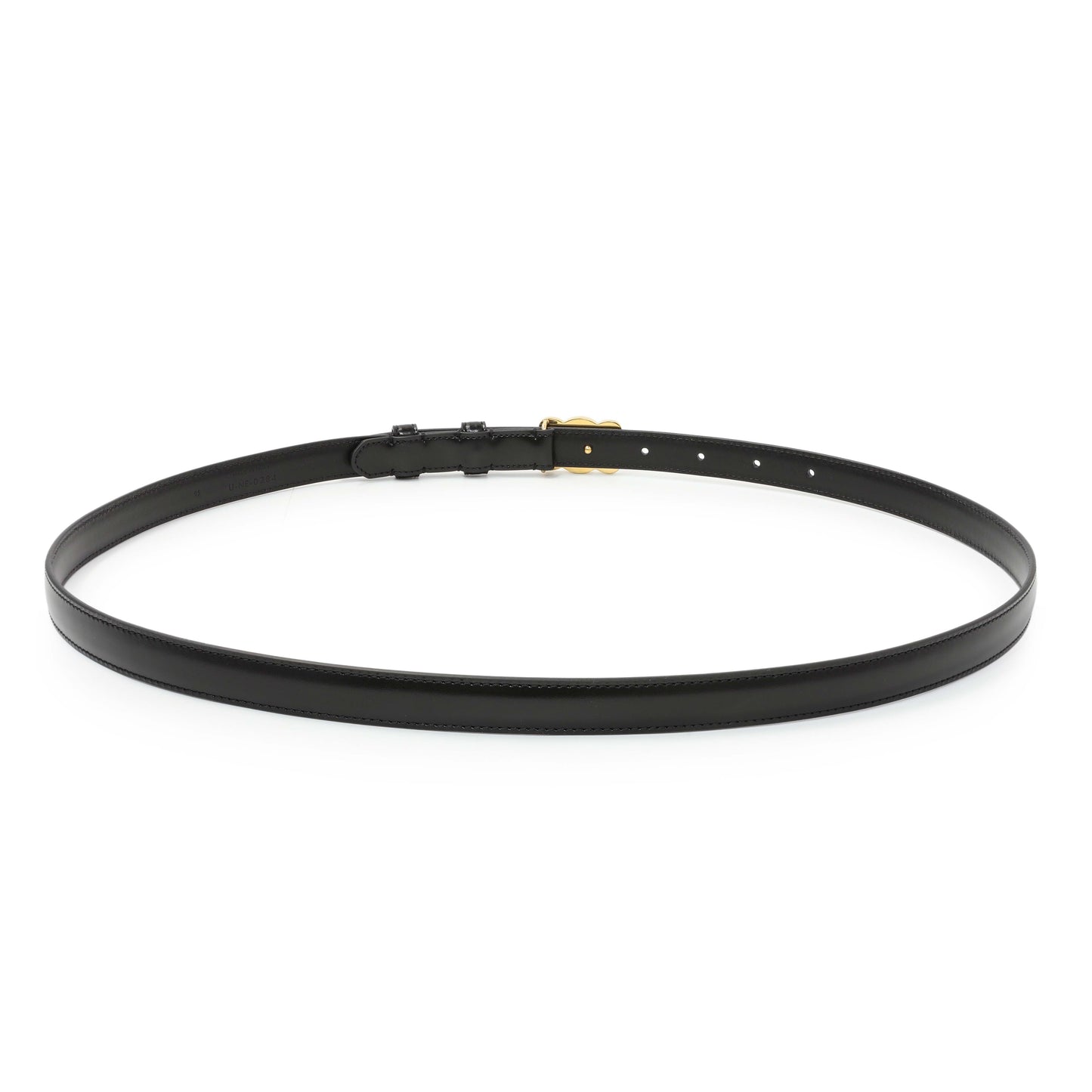 Exclusive Celine Black Box Calfskin Triomphe Belt — Side View