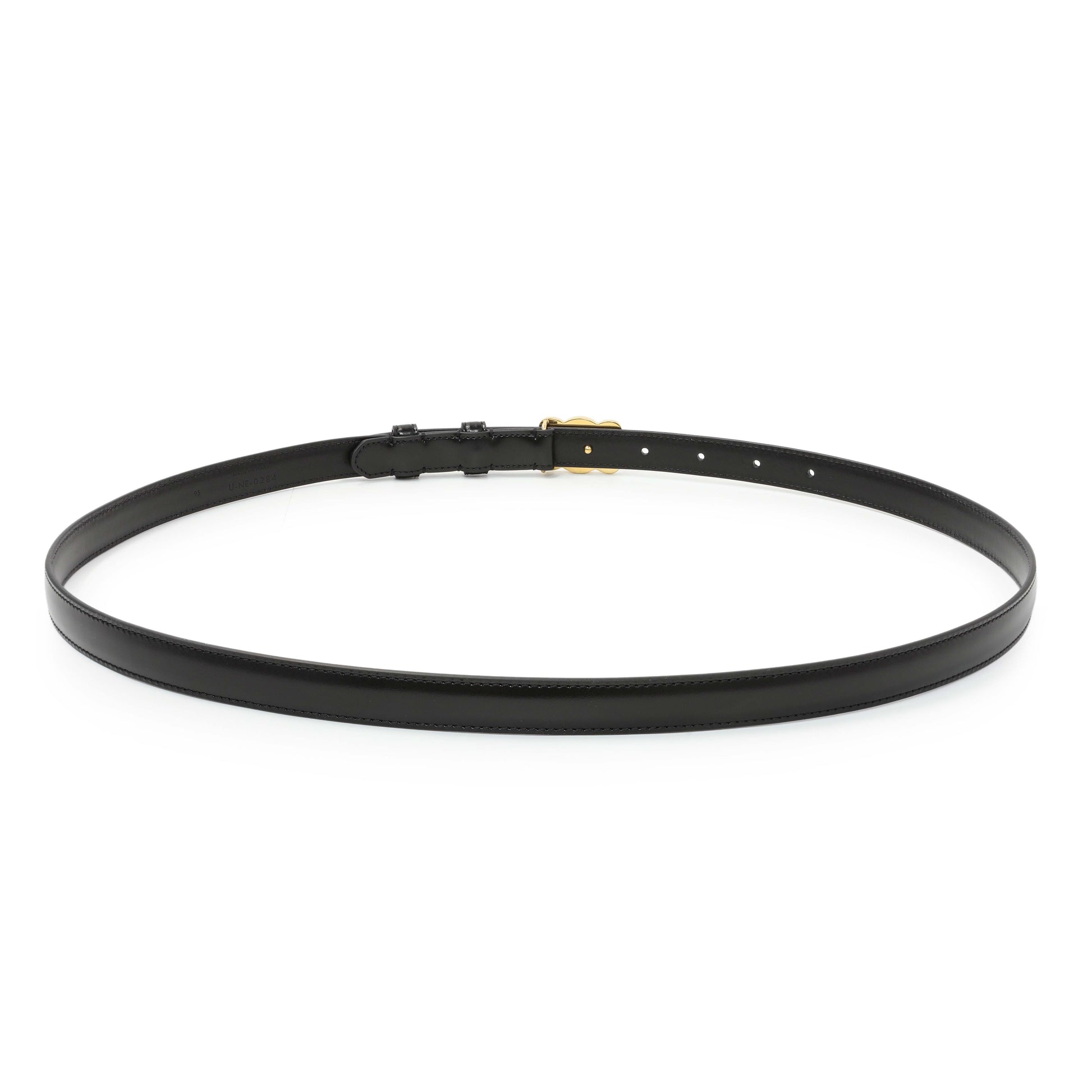 Exclusive Celine Black Box Calfskin Triomphe Belt — Side View