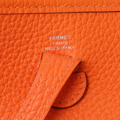 Exclusive Hermes Orange Clemence Evelyne TPM — Detail View