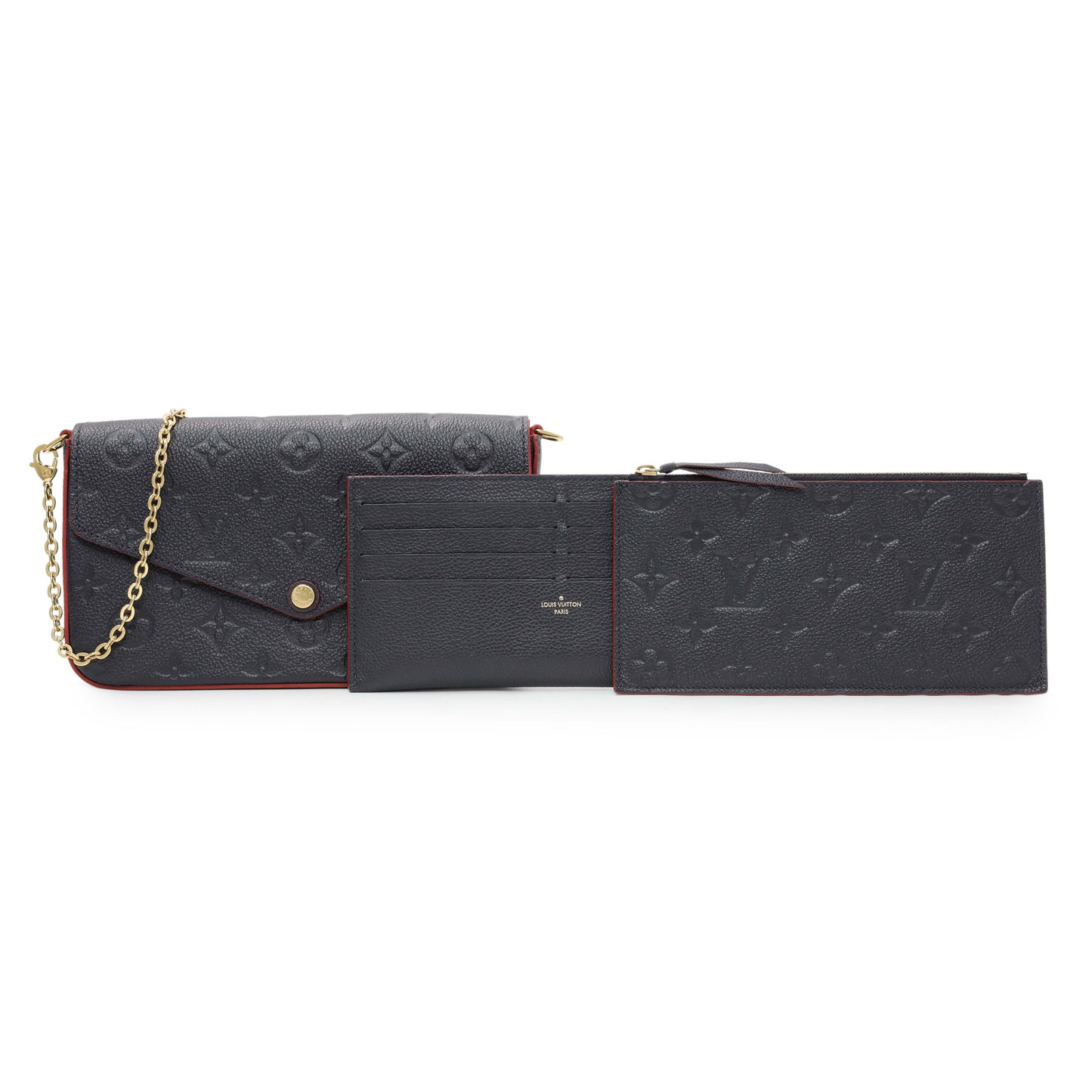 Exclusive Louis Vuitton Marine Rouge Empreinte Felicie Pochette — Front View