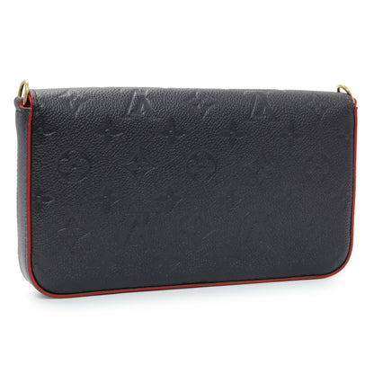 Exclusive Louis Vuitton Marine Rouge Empreinte Felicie Pochette — Back View
