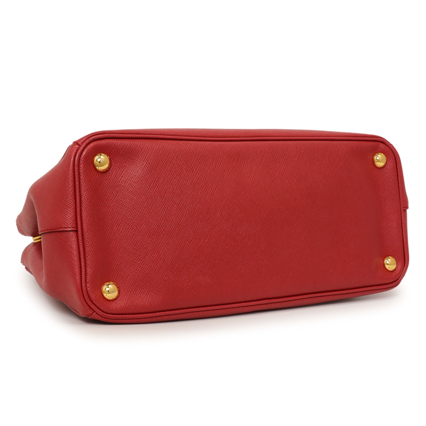 Exclusive Prada Red Saffiano Small Galleria Double Zip Tote — Back View