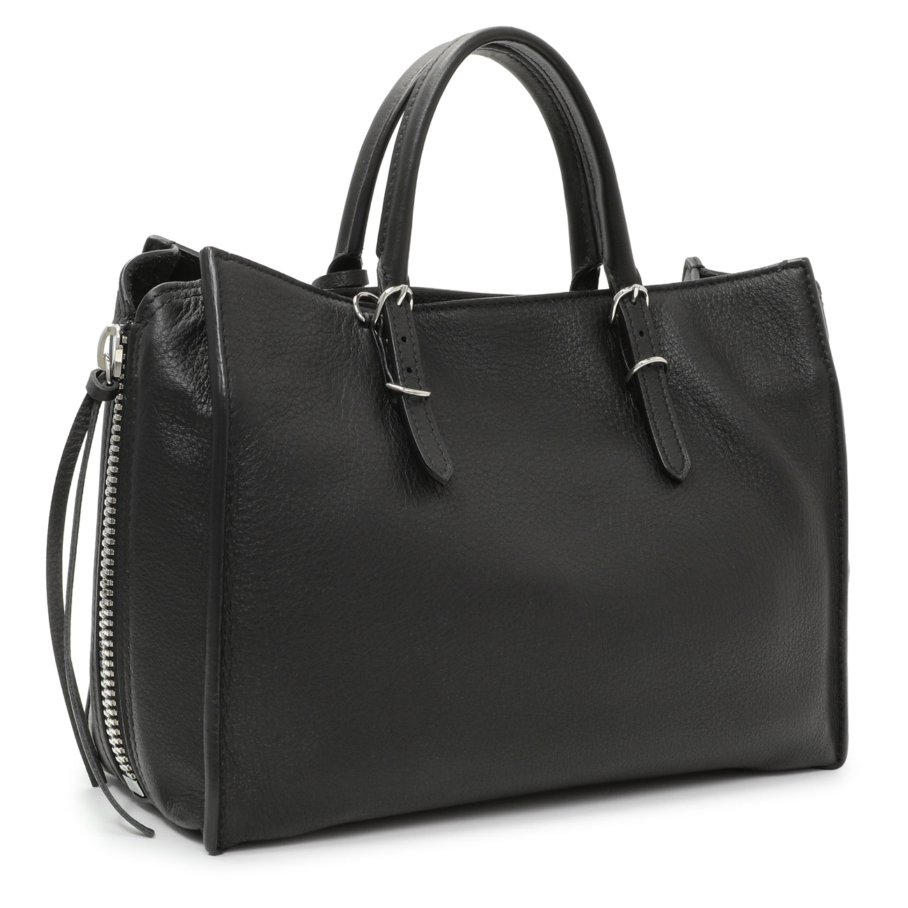 Exclusive Balenciaga Black Calfskin Mini Papier A4 Tote — Side View
