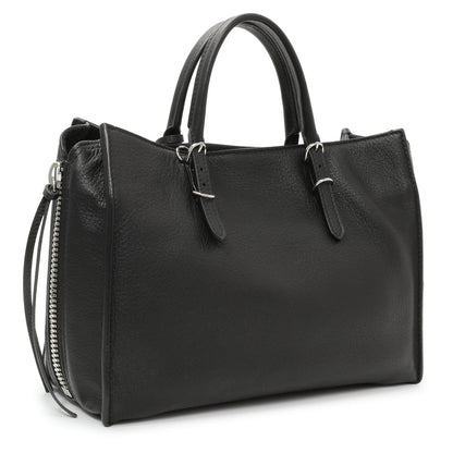 Exclusive Balenciaga Black Calfskin Mini Papier A4 Tote — Side View