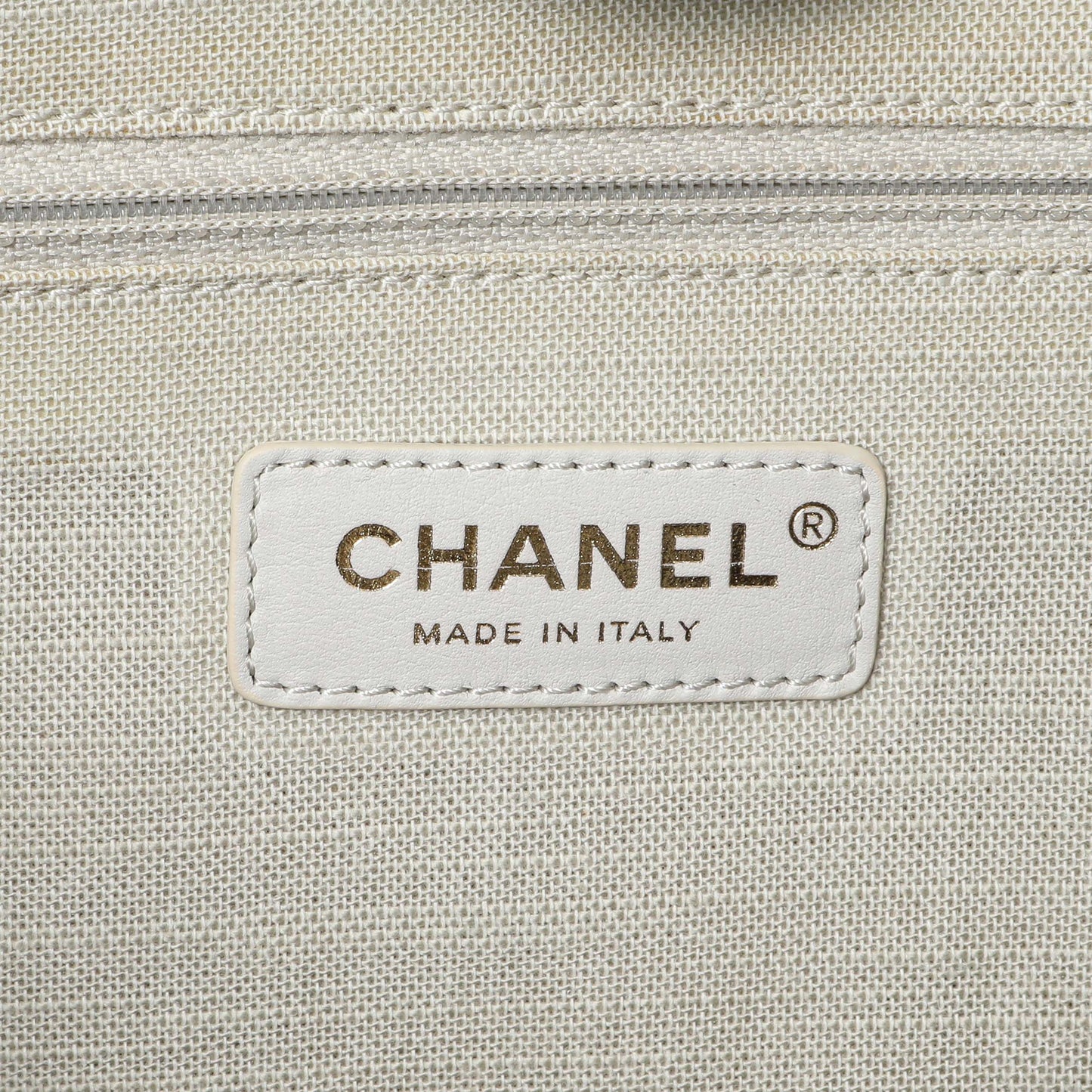 Exclusive Chanel Navy Mixed Fibers Small Deauville Tote — Detail View