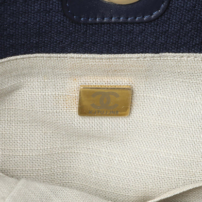 Exclusive Chanel Navy Mixed Fibers Small Deauville Tote — Lifestyle View
