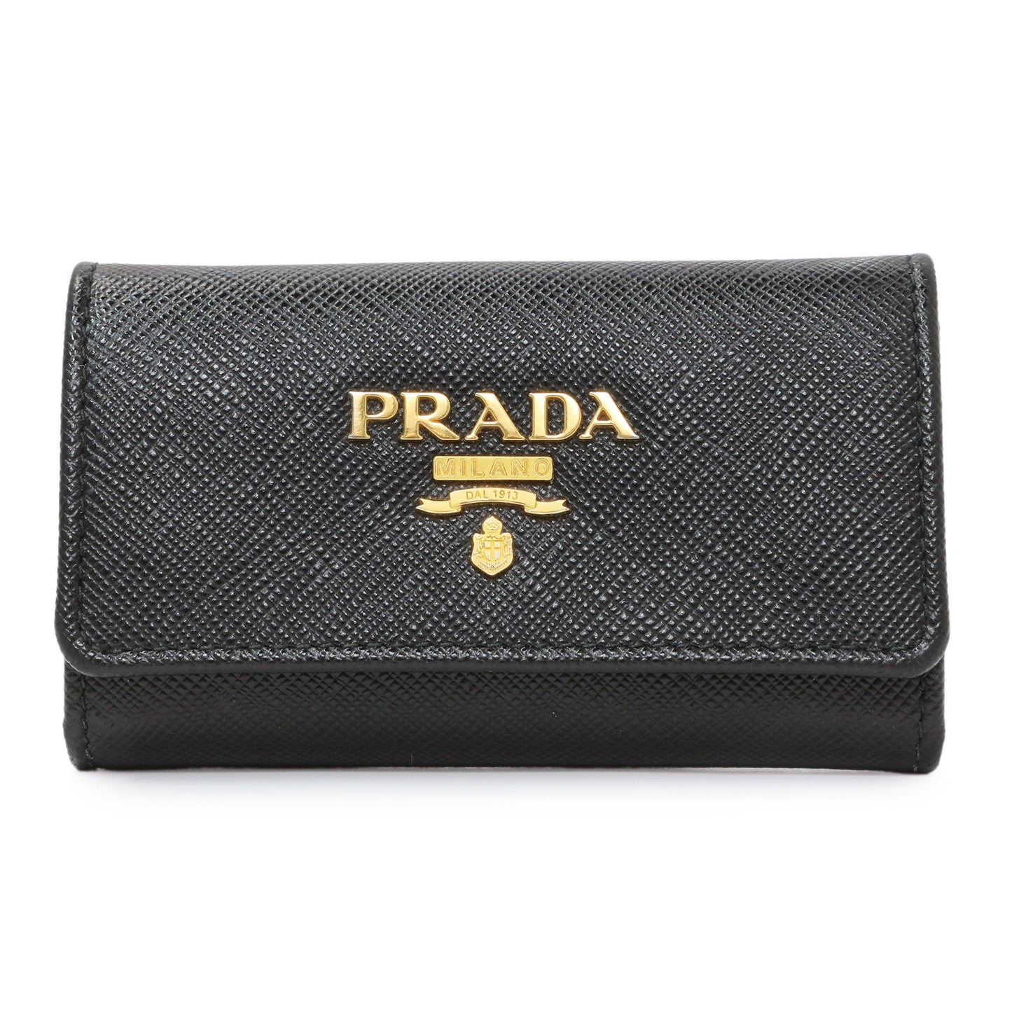 Exclusive Prada Black Saffiano Key Holder — Front View