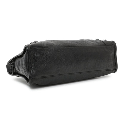 Exclusive Balenciaga Black Agneau Classic Hardware Small City — Back View
