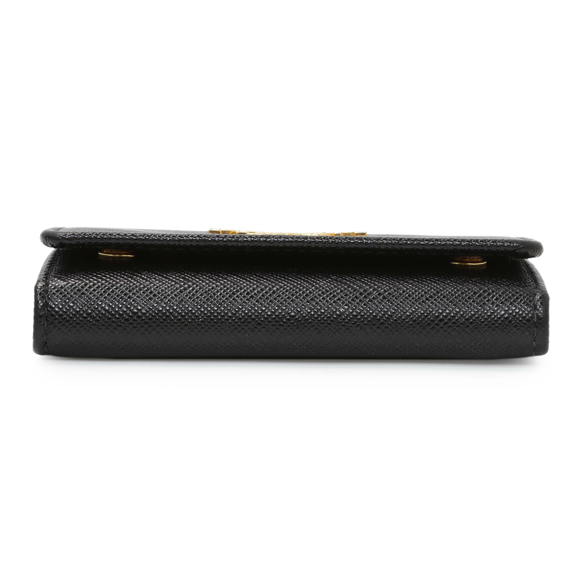 Exclusive Prada Black Saffiano Key Holder — Back View