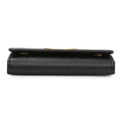 Exclusive Prada Black Saffiano Key Holder — Back View