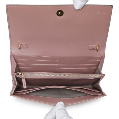 Exclusive Fendi English Rose Calfskin By The Way Chain Wallet — Top View