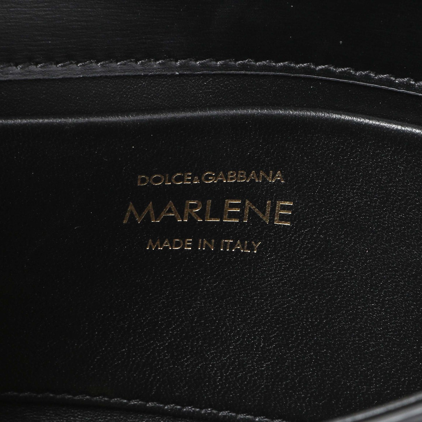 Exclusive Dolce & Gabbana Black Calfskin Small Marlene Crossbody — Detail View