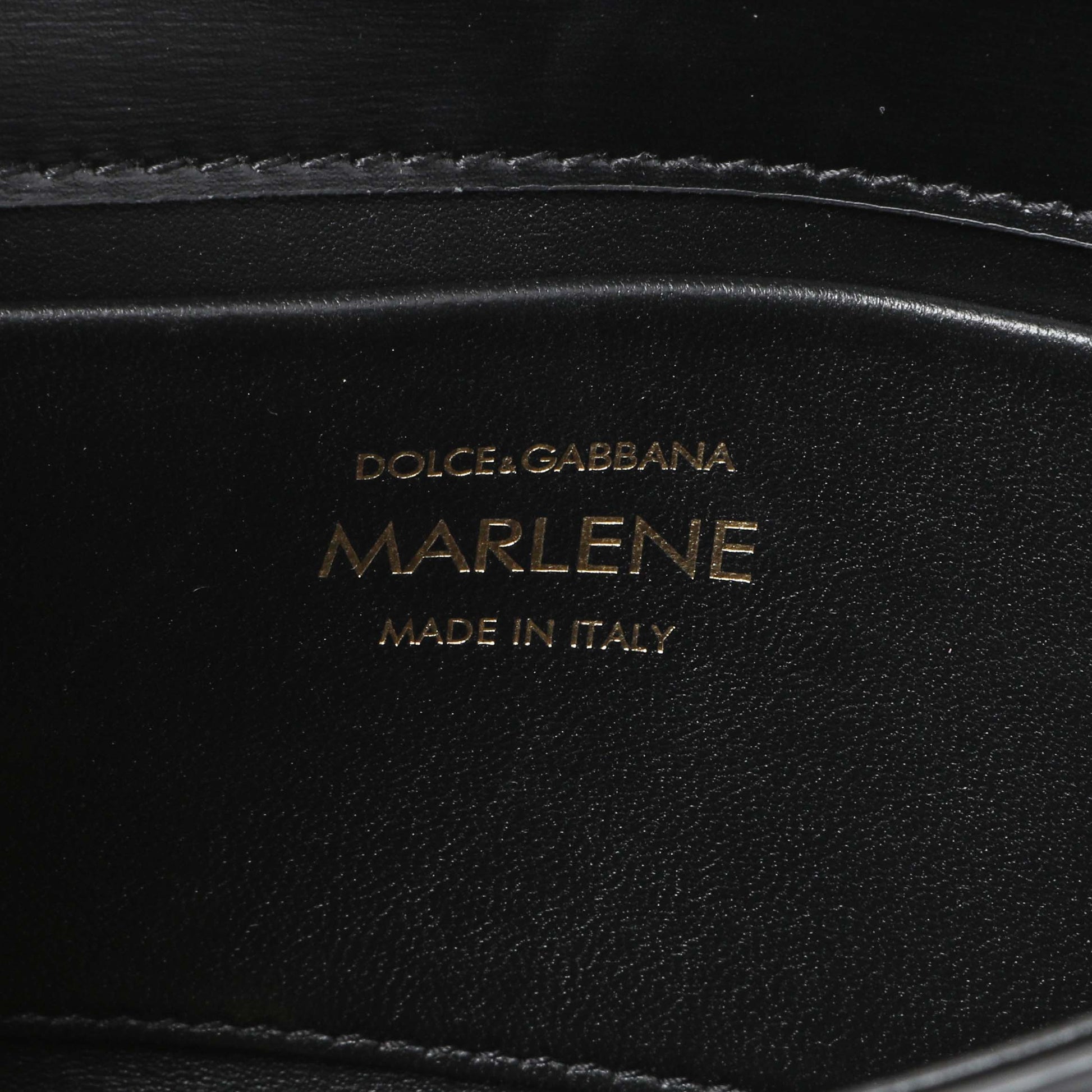 Exclusive Dolce & Gabbana Black Calfskin Small Marlene Crossbody — Detail View