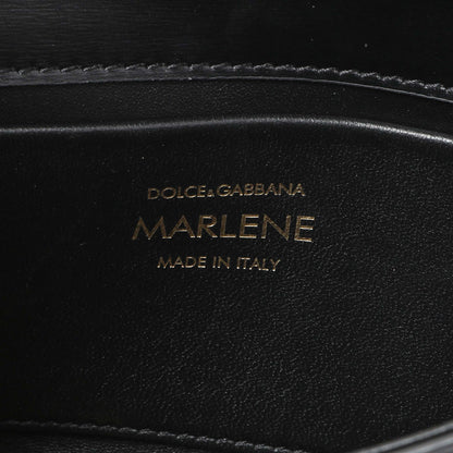 Exclusive Dolce & Gabbana Black Calfskin Small Marlene Crossbody — Detail View