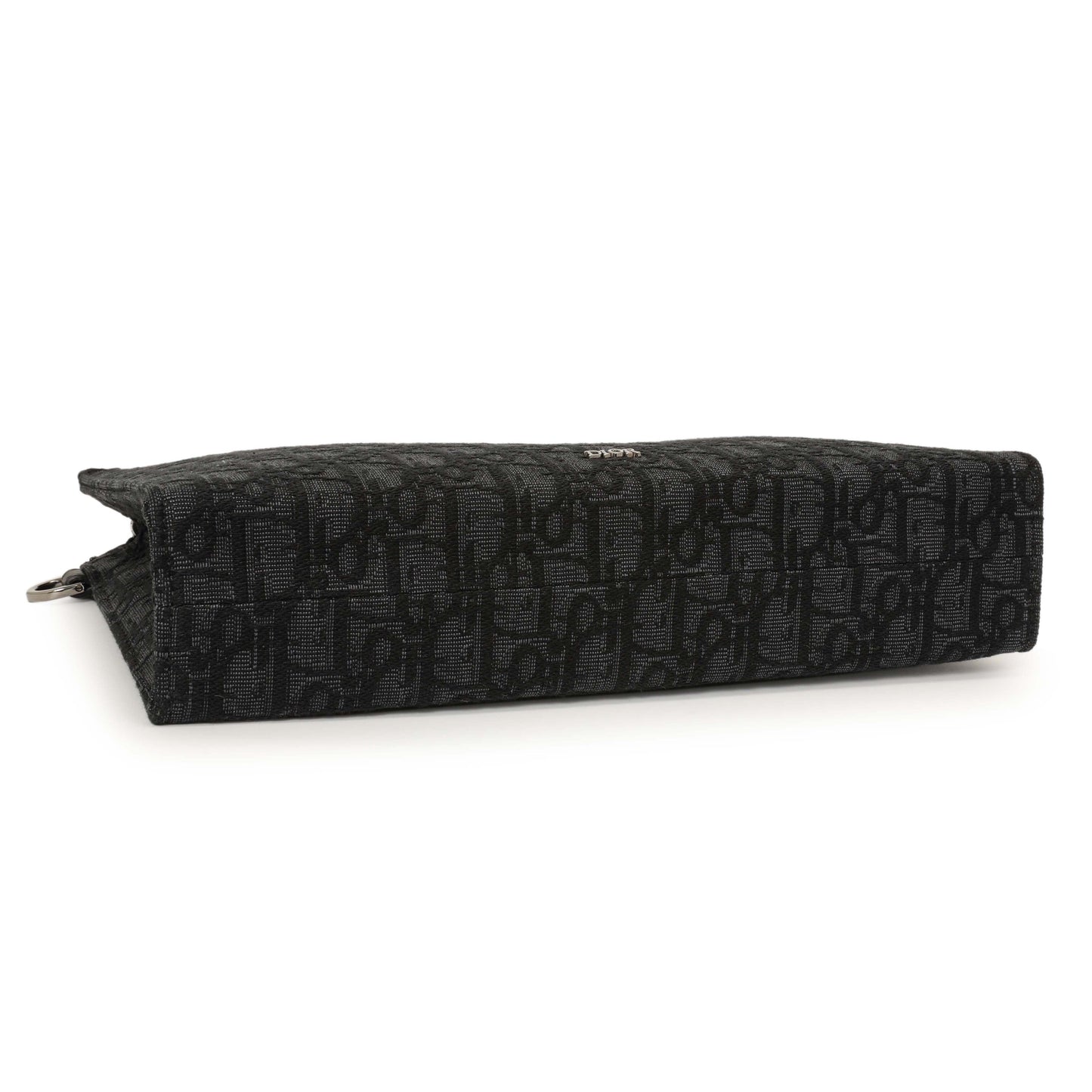 Exclusive Christian Dior Black Oblique A5 Triangle Pouch — Back View
