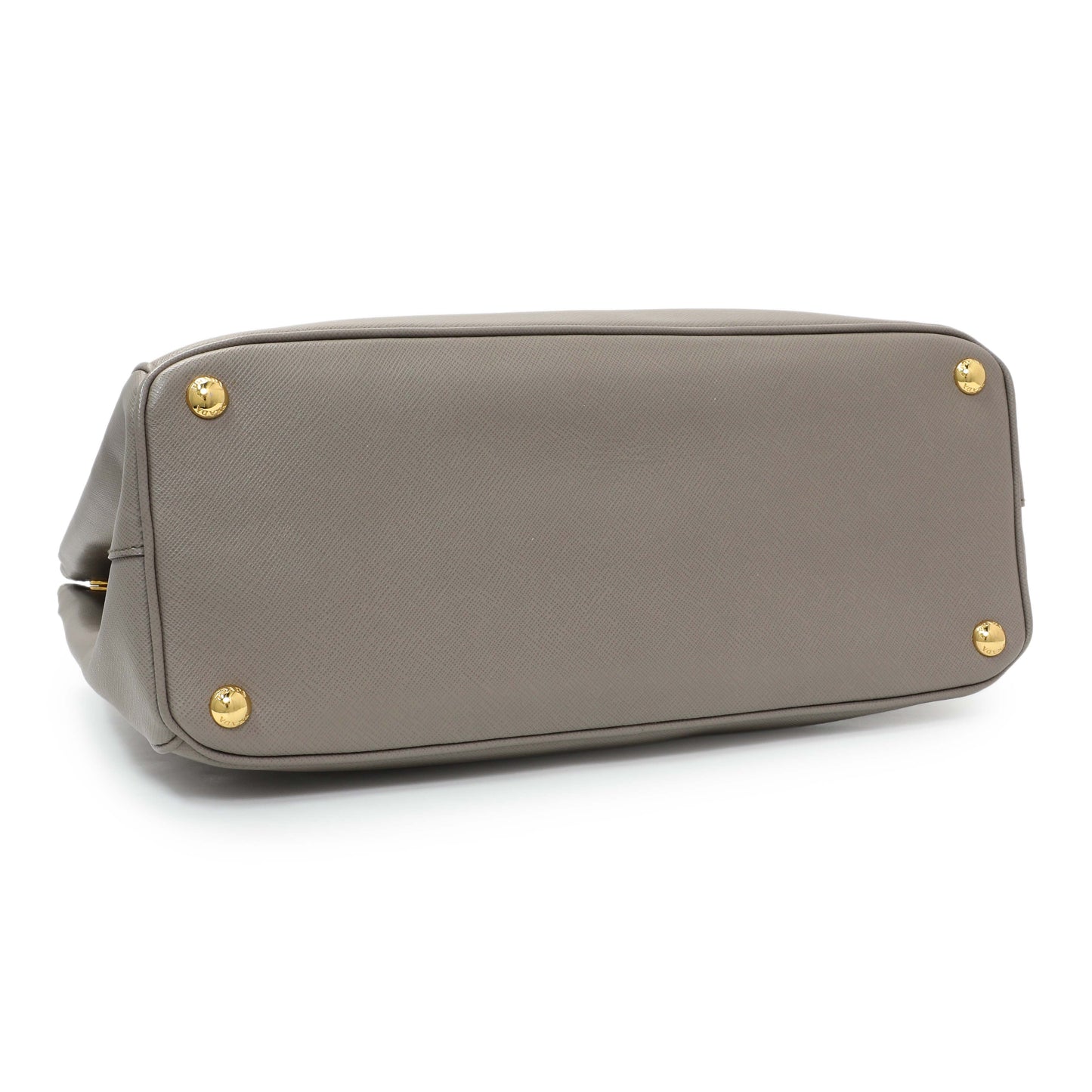 Exclusive Prada Taupe Saffiano Lux Parabole Tote — Back View