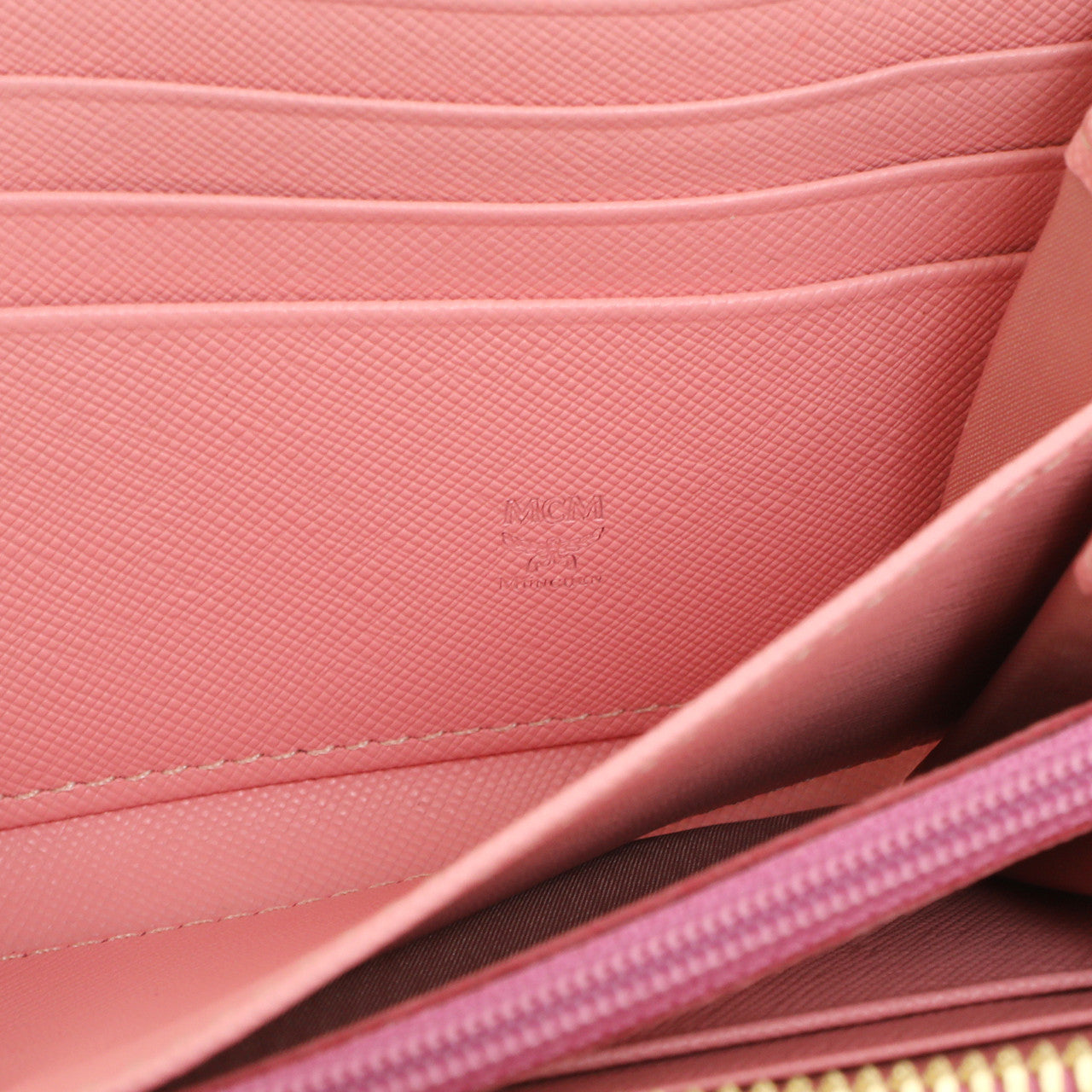 Exclusive MCM Pink Visetos Zip Around Wristlet Wallet — Alternate View 9