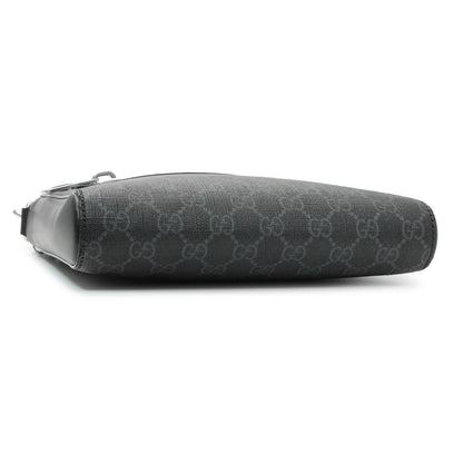Exclusive Gucci GG Supreme Monogram Web Small Flat Messenger Bag — Back View