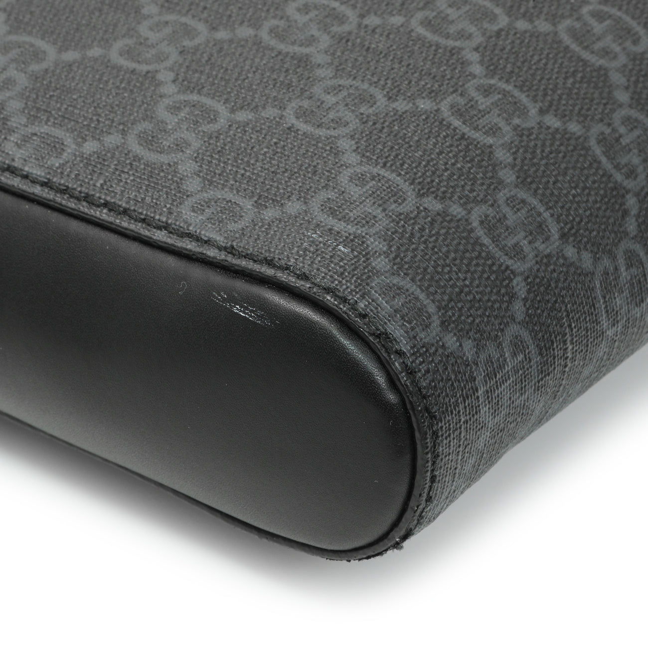 Exclusive Gucci GG Supreme Monogram Web Small Flat Messenger Bag — Top View