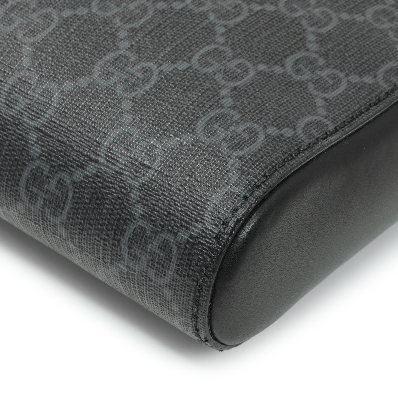 Exclusive Gucci GG Supreme Monogram Web Small Flat Messenger Bag — Detail View