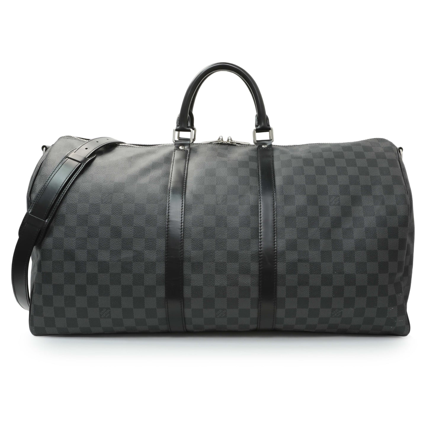 Exclusive Louis Vuitton Damier Graphite Keepall Bandouliere 55 — Front View