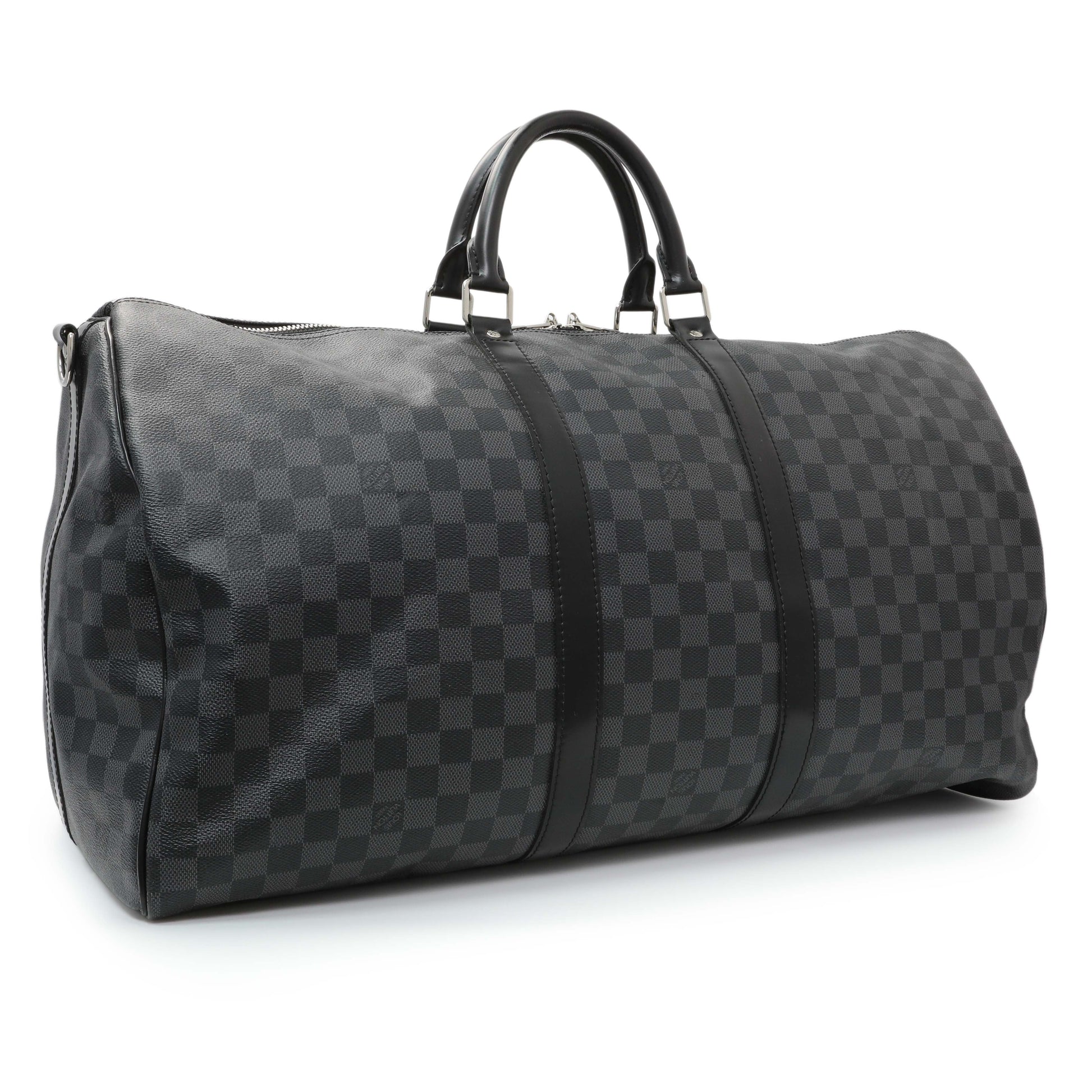 Exclusive Louis Vuitton Damier Graphite Keepall Bandouliere 55 — Side View