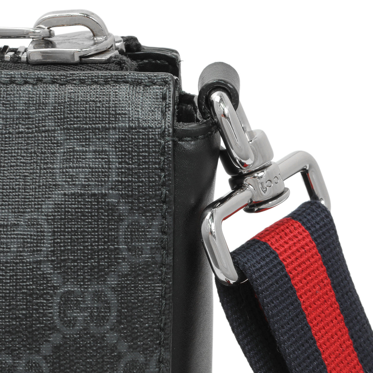 Exclusive Gucci GG Supreme Monogram Web Small Flat Messenger Bag — Alternate View 11