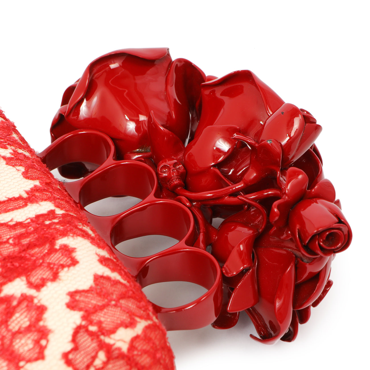 Exclusive Alexander McQueen Lace Rose Knuckle Clutch — Alternate View 7
