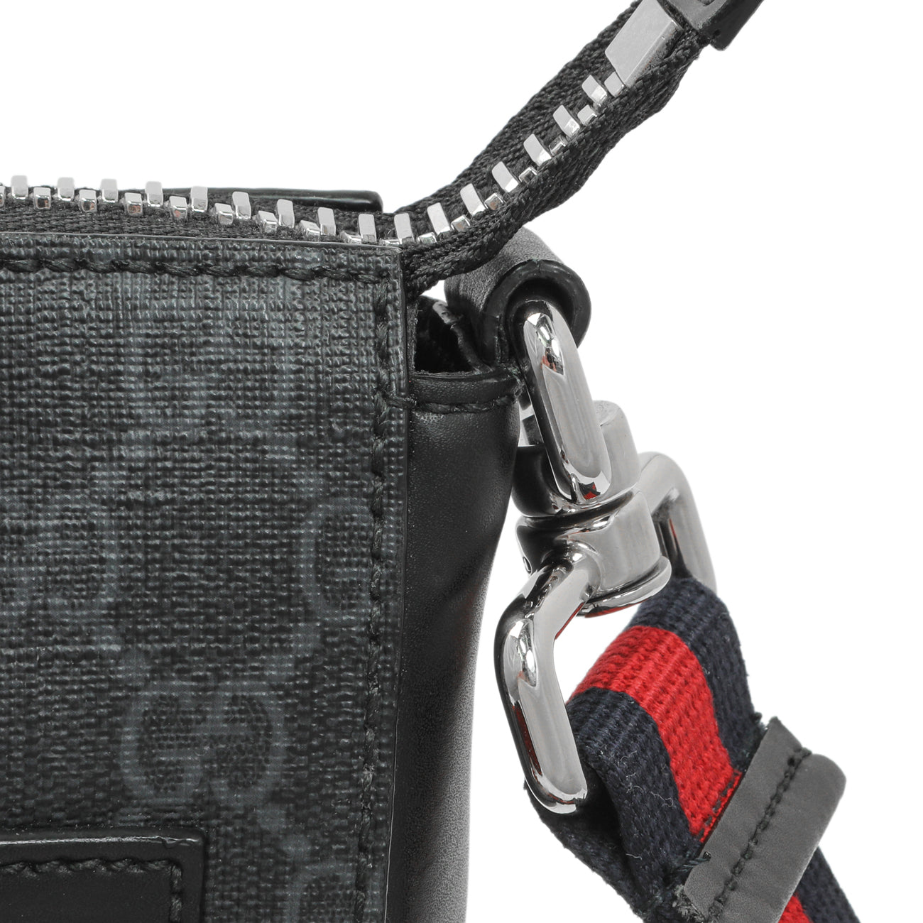 Exclusive Gucci GG Supreme Monogram Web Small Flat Messenger Bag — Alternate View 12