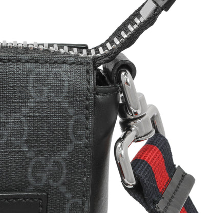 Exclusive Gucci GG Supreme Monogram Web Small Flat Messenger Bag — Alternate View 12