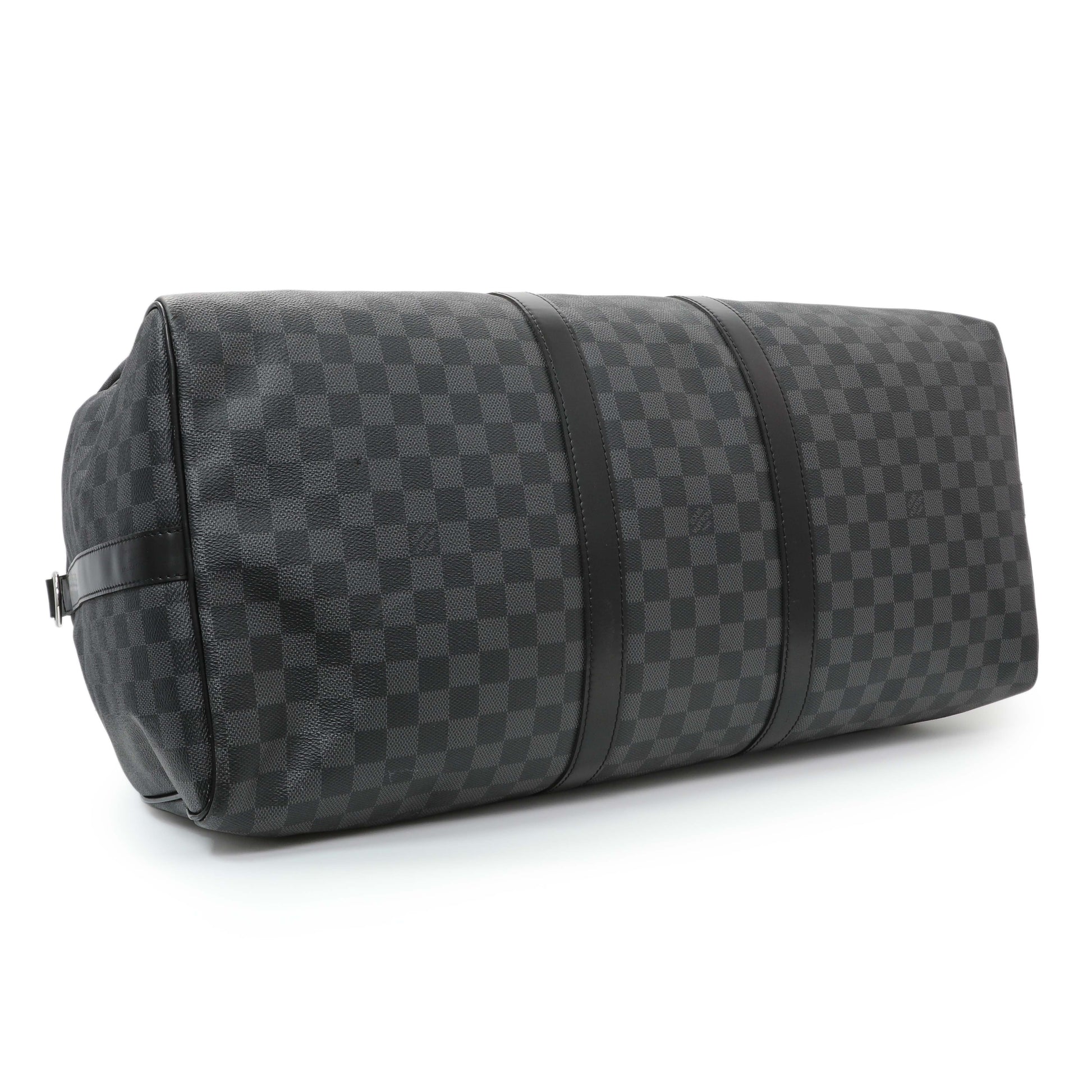Exclusive Louis Vuitton Damier Graphite Keepall Bandouliere 55 — Back View