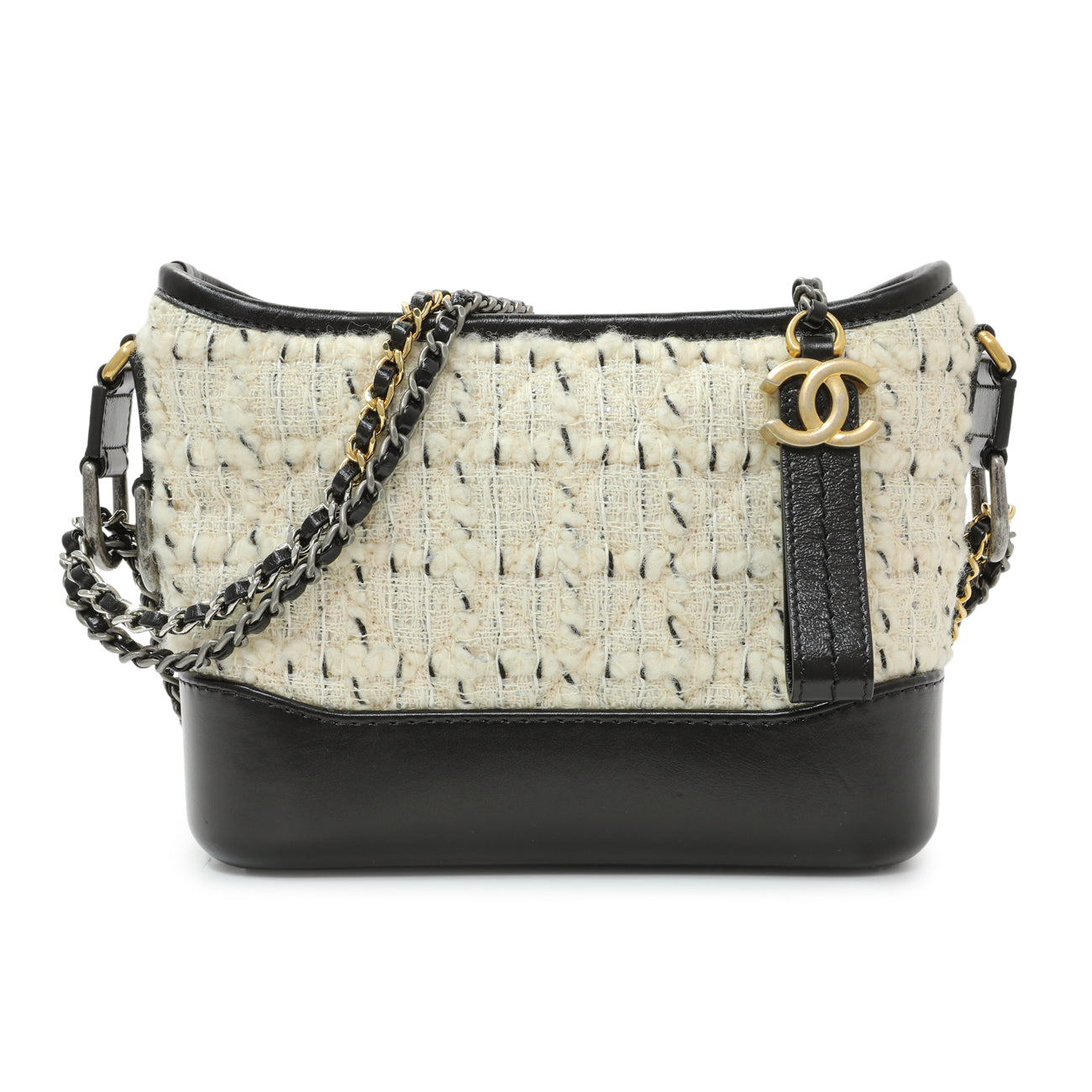 Exclusive Chanel Tweed Calfskin Small Gabrielle Hobo — Front View