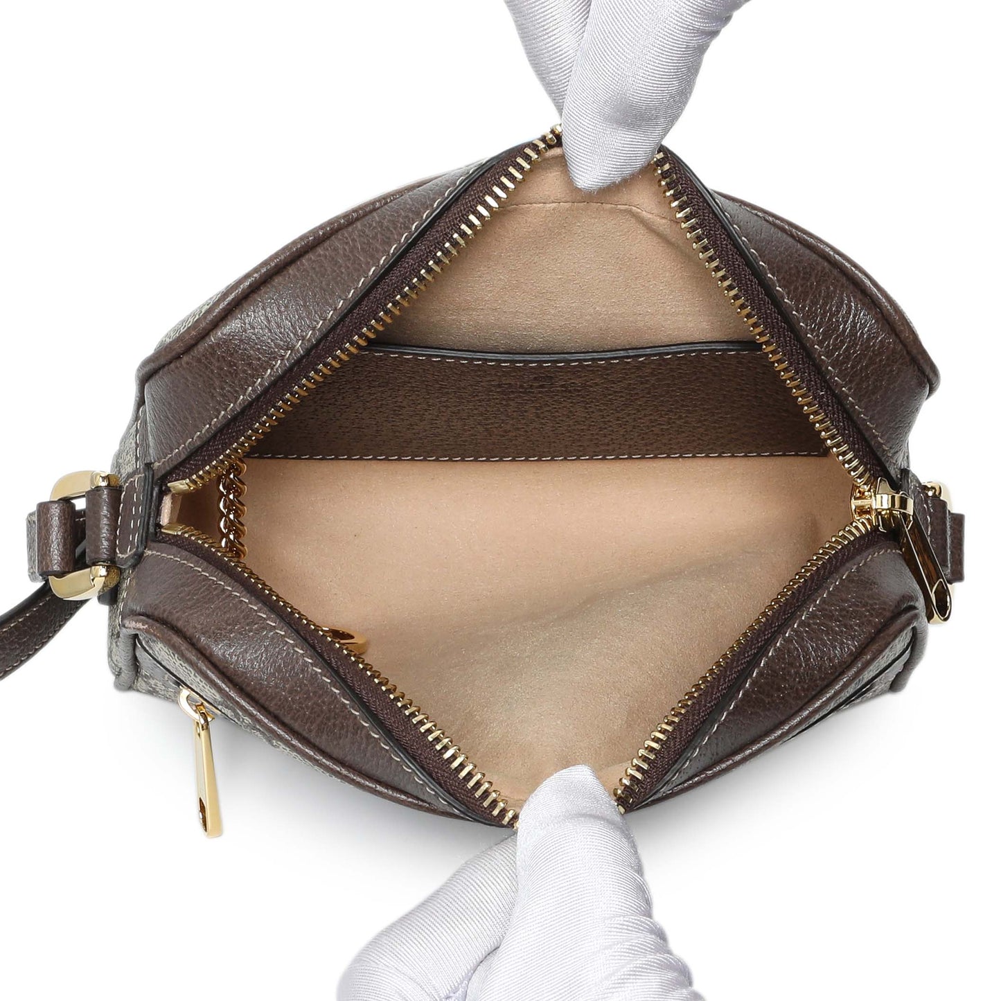 Exclusive Gucci Supreme Canvas Ophidia Mini Shoulder Bag — Top View