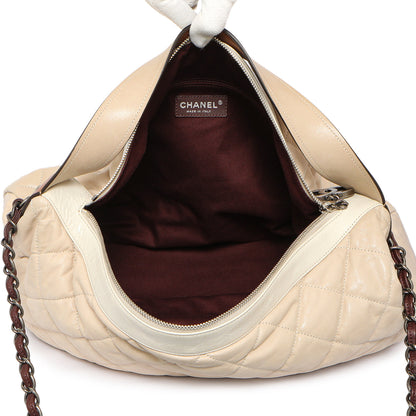 Exclusive Chanel Beige Quilted Iridescent Calfskin Coco Daily — Top View