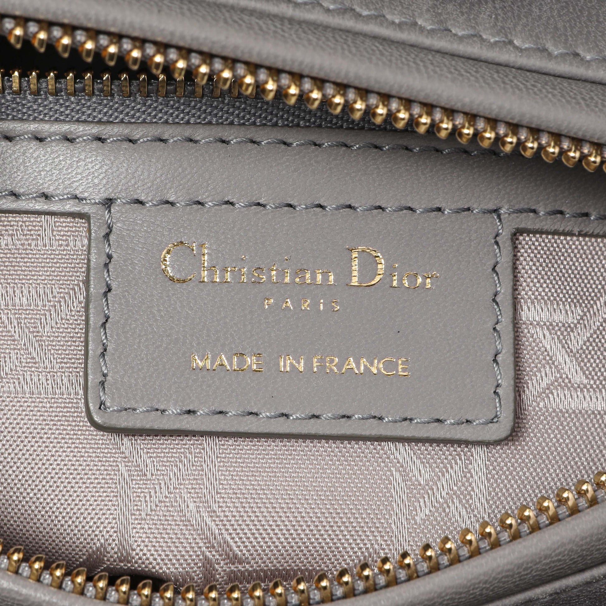 Exclusive Christian Dior Grey Lambskin Cannage Medium Lady Dior — Alternate View 9