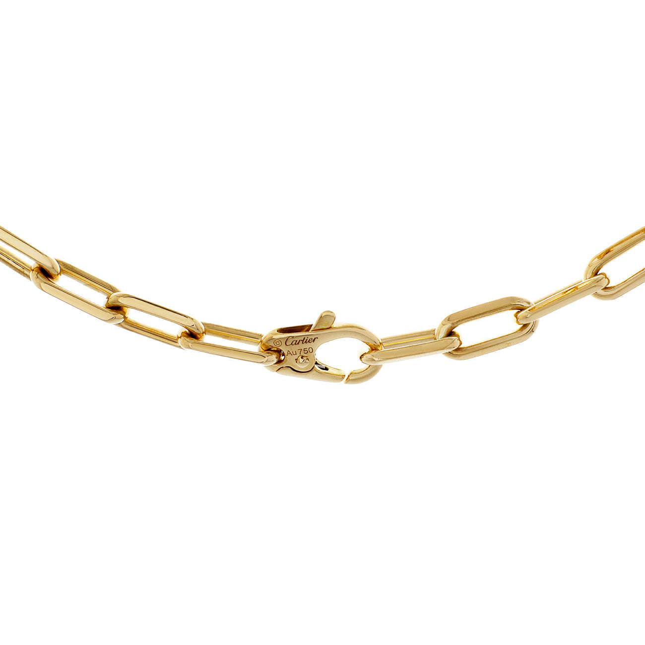 Exclusive Cartier 18K Yellow Gold Santos de Cartier Chain Necklace — Side View