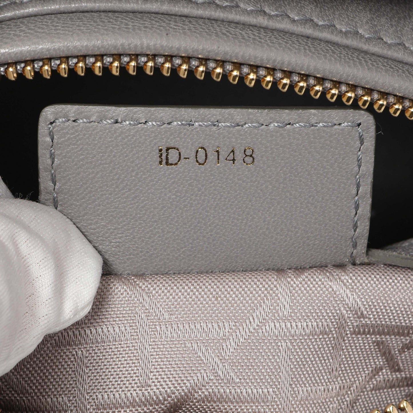 Exclusive Christian Dior Grey Lambskin Cannage Medium Lady Dior — Alternate View 10