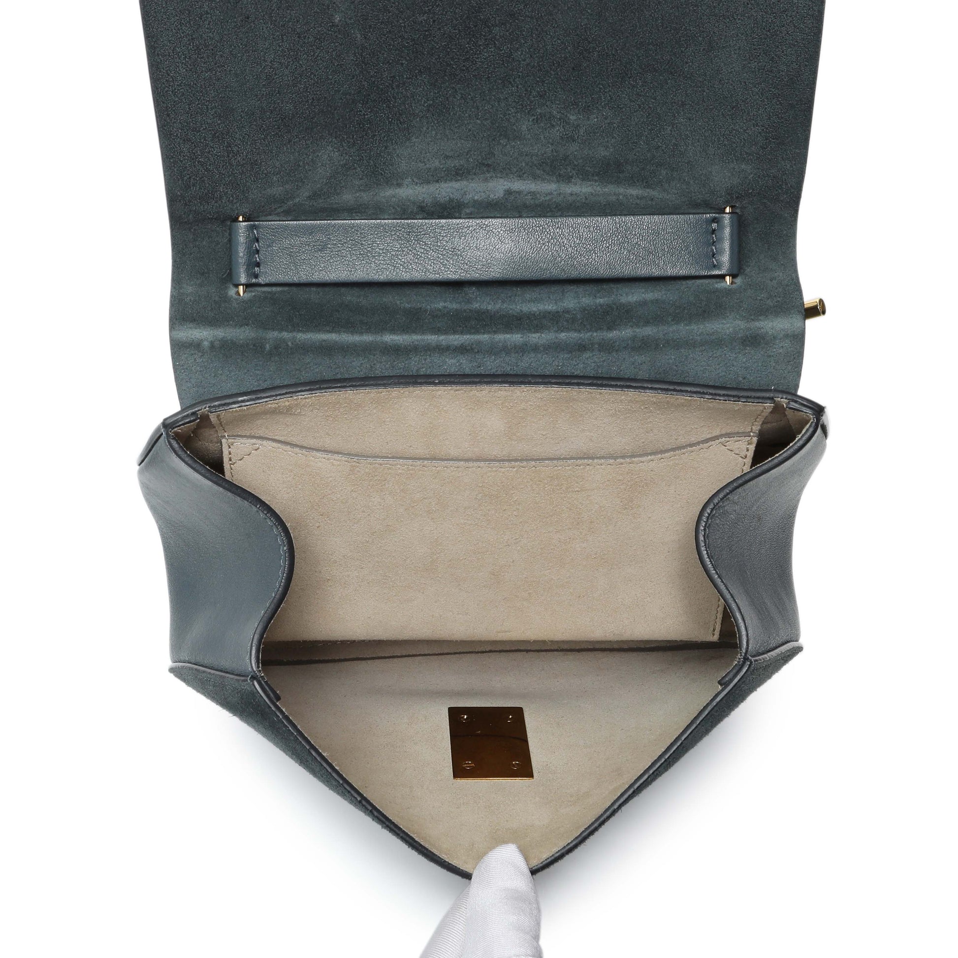 Exclusive Chloe Suede Smooth Calfskin Drew Shoulder Bag — Top View