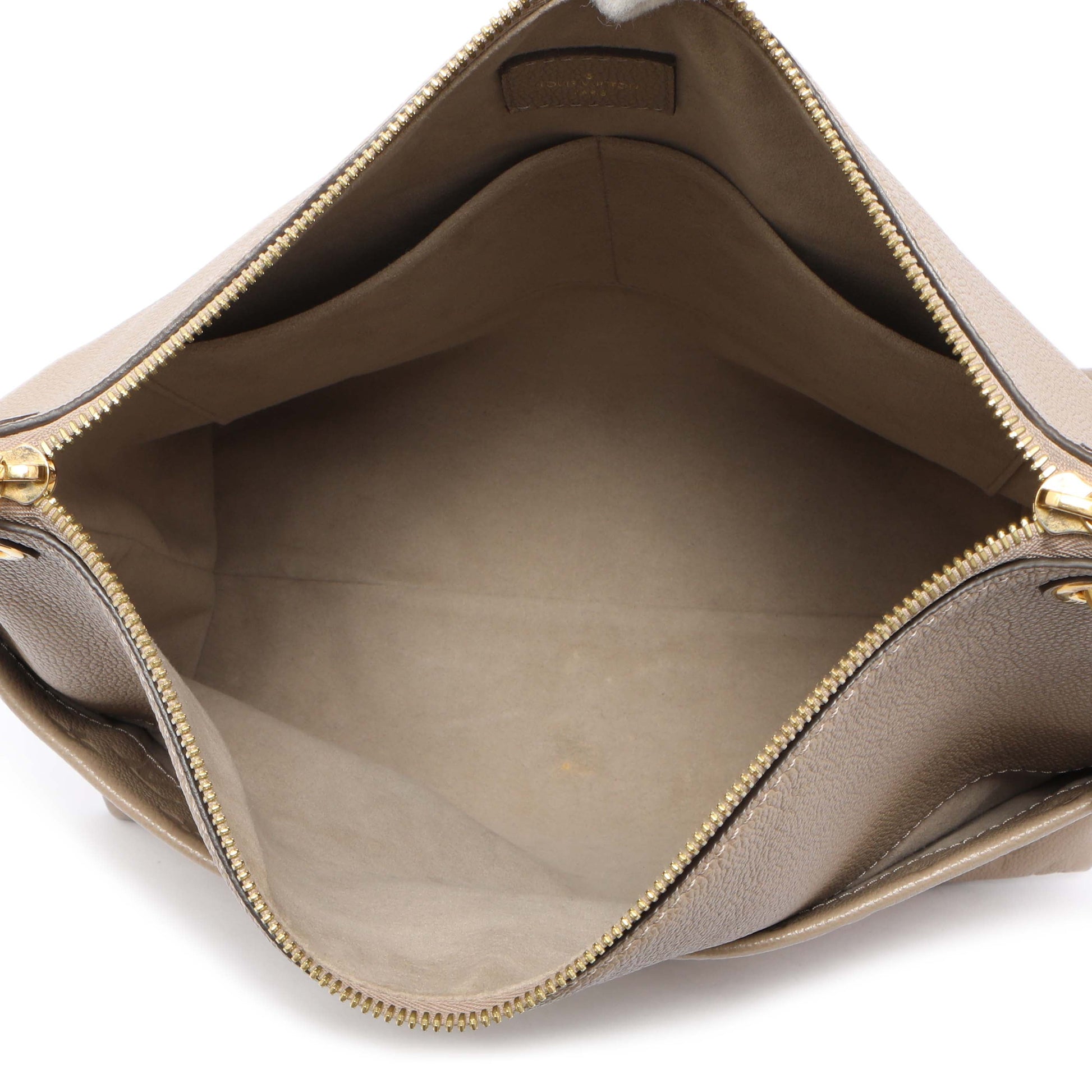 Exclusive Louis Vuitton Tourterelle Empreinte Maida Hobo — Top View