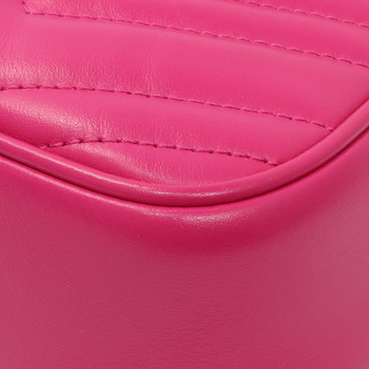 Exclusive Gucci Fuxia Calfskin Marmont Chain Bag — Detail View